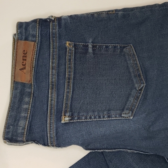 𝅺ACNE Lightly Distressed Medium Wash Deisgner Jeans Mid Rise - Picture 2 of 7